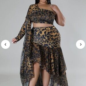 Leopard Print 2 Piece Set 1XL, 2XL, 3XL